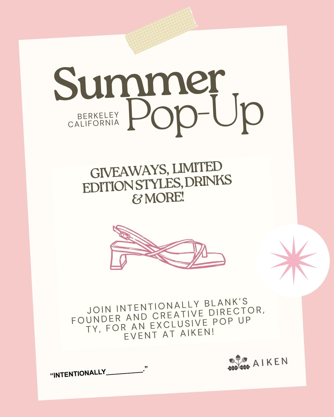Intentionally Blank Summer Pop-Up